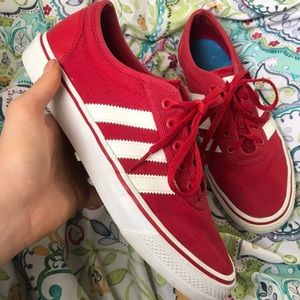Red Adidas shoes 👞